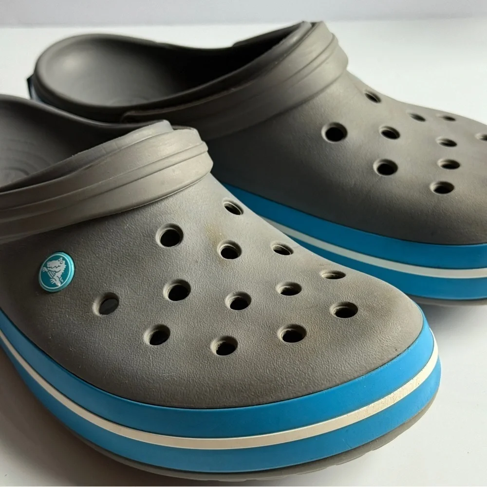 Crocs Gray and Blue Crocs